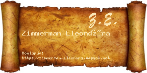 Zimmerman Eleonóra névjegykártya